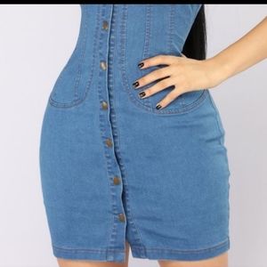 Fashion Nova Stretch Denim Sleveless Mini Dress Size 1XL